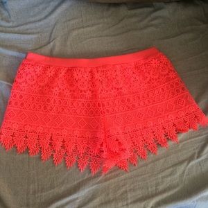 Neon h&m lace shorts