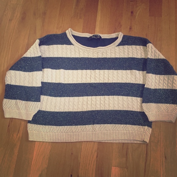 Blue and White Striped Sweater
