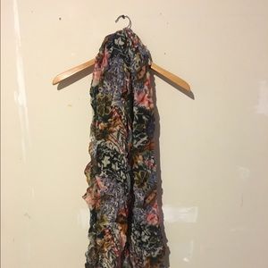 Anthropologie floral print long scarf