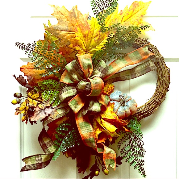 Fall Harvest Halloween Thanksgiving Wreath Decor