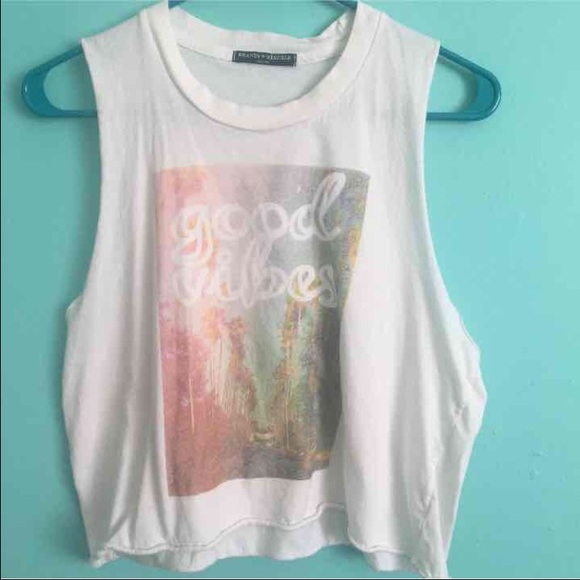Brandy Melville good vibes muscle tee