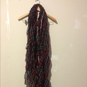 Anthropologie red and black plaid scarf
