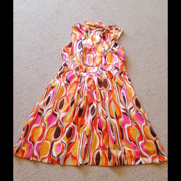 BRAND NEW silk flowy dress with bow!!!!