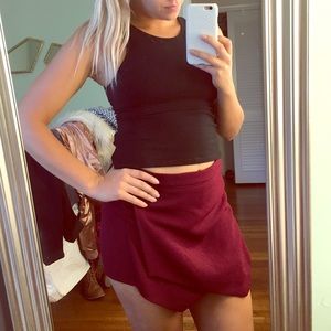Burgundy Wrap Around Skort