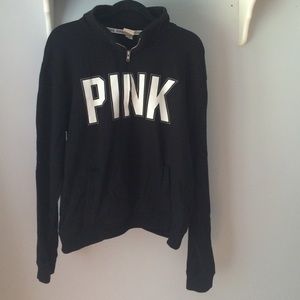 VS Pink 3/4 black zip up