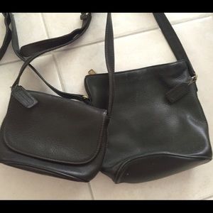 Two Coach purses, brown n blk.