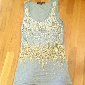 Gray Sequin Tank