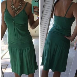 James Perse teal green spaghetti strap midi dress