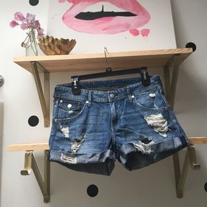 H&M destroyed denim shorts