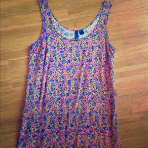 Floral shift tank top dress