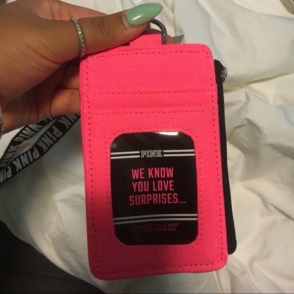 Victoria's Secret Pink Wallet on lanyard