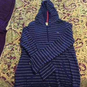 Vineyard vines navy&white striped hooded zip