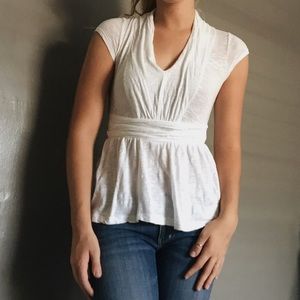 Anthropologie White Peplum Top.