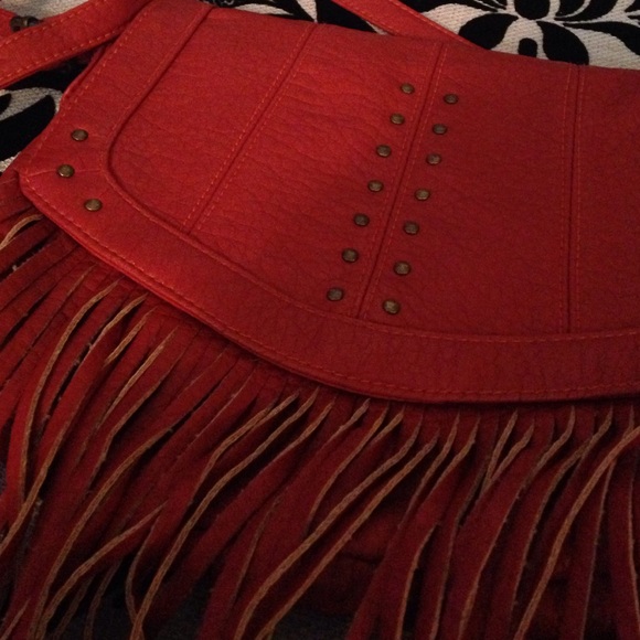 Orange Crossbody Fringe Bag NEW - Picture 2 of 3
