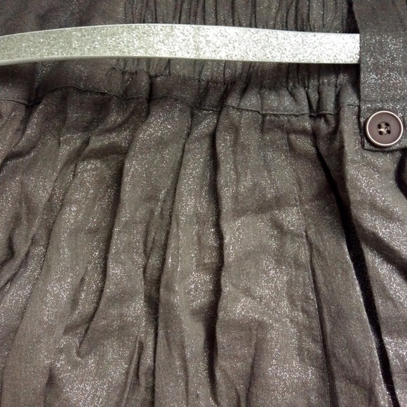 Silver sparkly Anthro Skirt with Belt - Picture 3 of 3