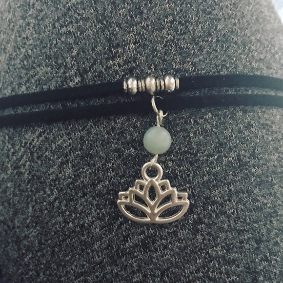Amazonite & Lotus Choker - Picture 2 of 5