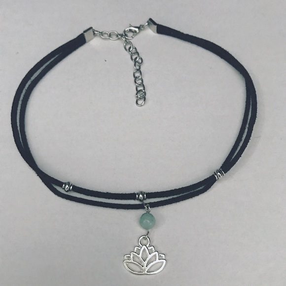 Amazonite & Lotus Choker - Picture 5 of 5