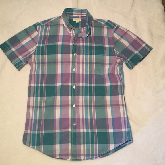 Plaid Short Sleeve Button Up (S)