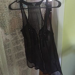 Black see through tank