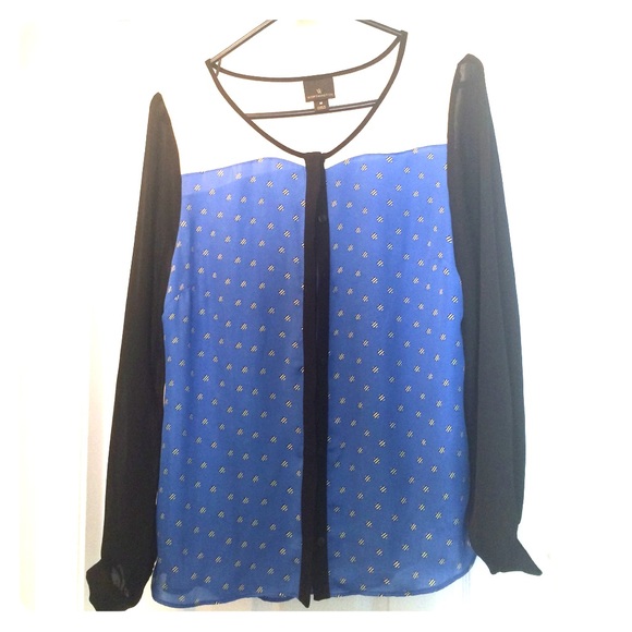 Sheer polka dot blouse