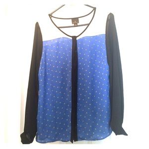Sheer polka dot blouse