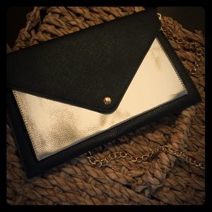 Black and Gold envelope cross body bag