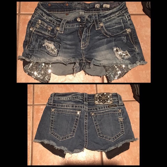 Miss me sequin cut off shorts