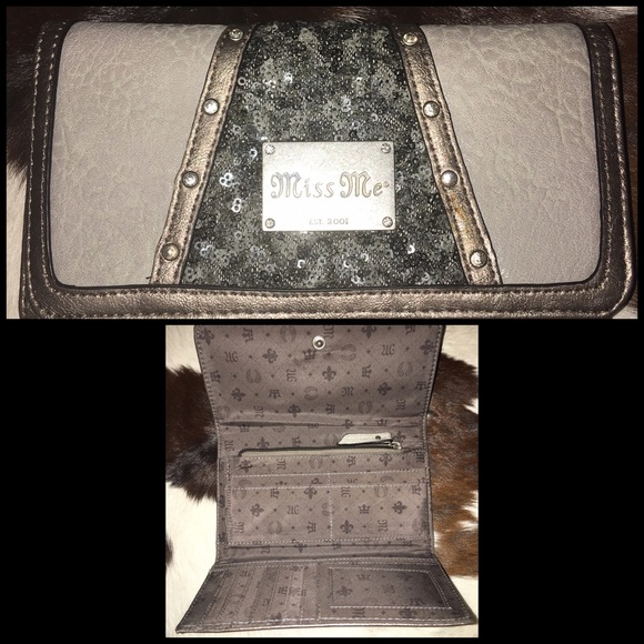 Miss me check book style wallet