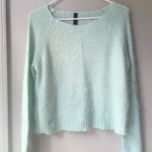 Light Green- Blue Fuzzy Sweater