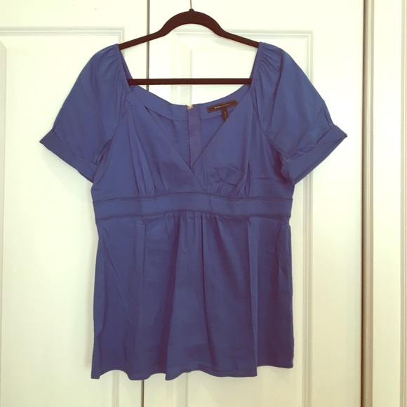 BCBG Max Azria blue top with gold zipper down back - Picture 1 of 4