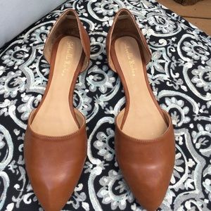 Leather pointy flats