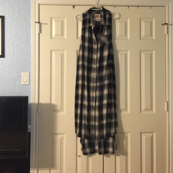 Two plaid T-shirt dresses