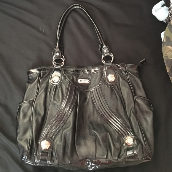black leather Kathy tote bag