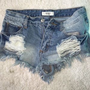 Ripped jean shorts!!!