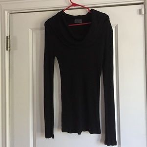 Michael Stars Black Cowl Neck Long Sleeve