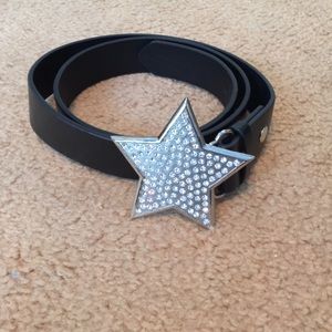 Black belt with Star Rhinestone buckle