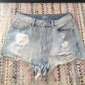 high waisted jean shorts