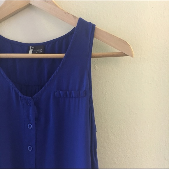 Blue Silk Racerback Tank - Picture 2 of 3