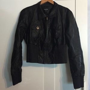 Bebe Leather Bomber Jacket