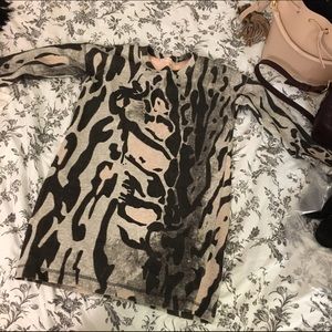 Zara sweatshirt dress / gray black indi pink