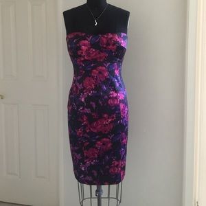 Ralph Lauren Strapless Floral Print Dress