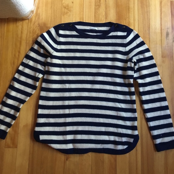 J Crew blue and white striped sweater