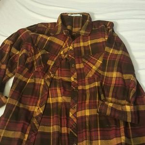 Maroon and yellow flannel
