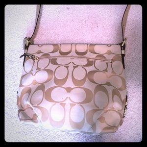 Authentic Gold and Tan Coach bag.