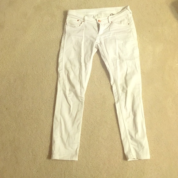 White super skinny ankle grazers size 30 - Picture 1 of 3