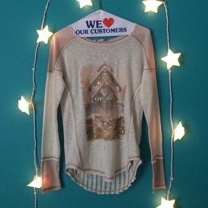 Miss Me Long Sleeved Cream Blouse