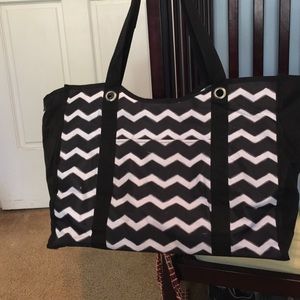 Black and White Chevron Thirty One Tote