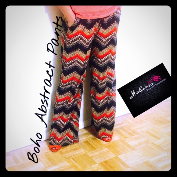 Shosha Pants - B⭕️H⭕️ Palazzo pants 😎 abstract design Orange