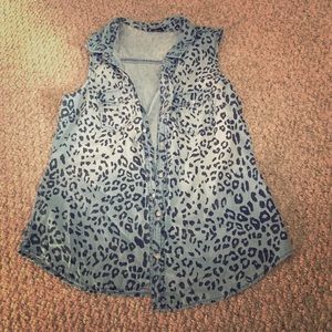 Cheetah denim vest