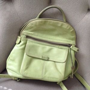 Green backpack purse